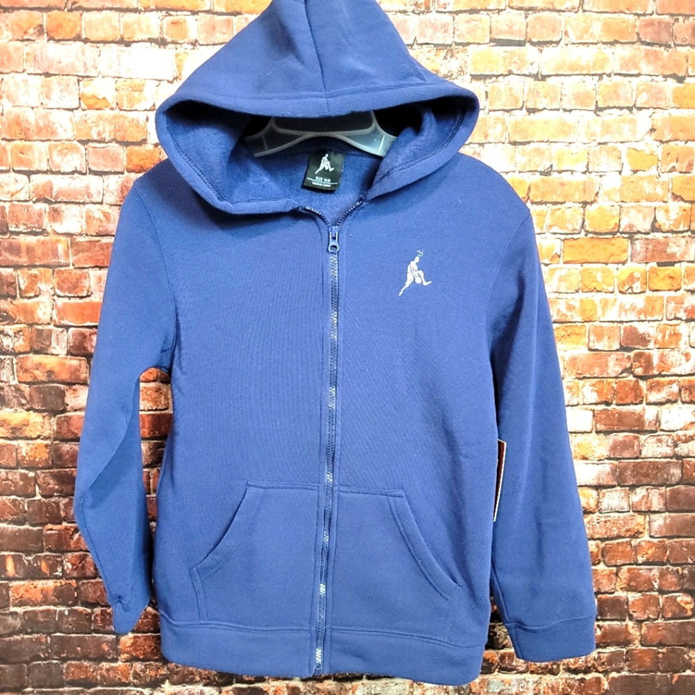 Above The Rim Boys Young Youth Men's Zip Hoodie Fleece Jacket Blue Sz 14-16 WB